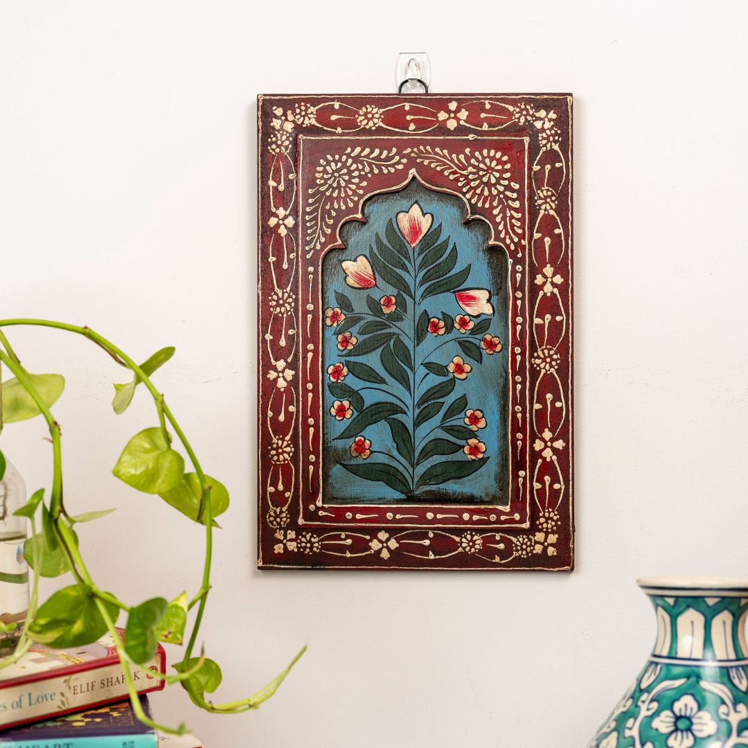 Atrangi Studio Red Handpainted Wooden Wall Frame