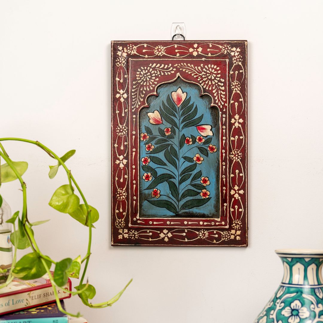 Red Handpainted Wooden Wall Frame | Atrangi Studio