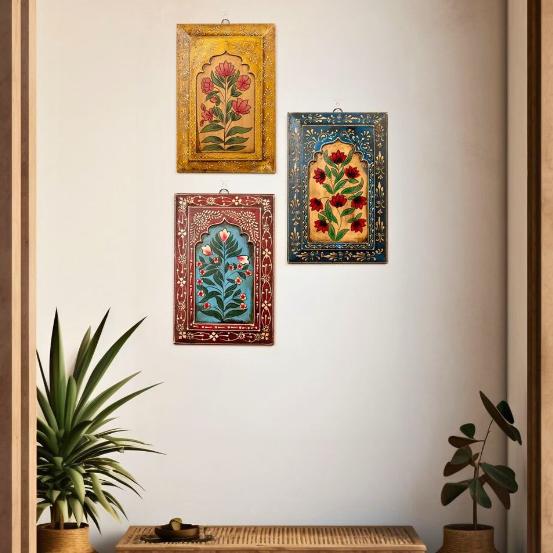 Atrangi Studio Assorted Handpainted Wooden Wall Frames