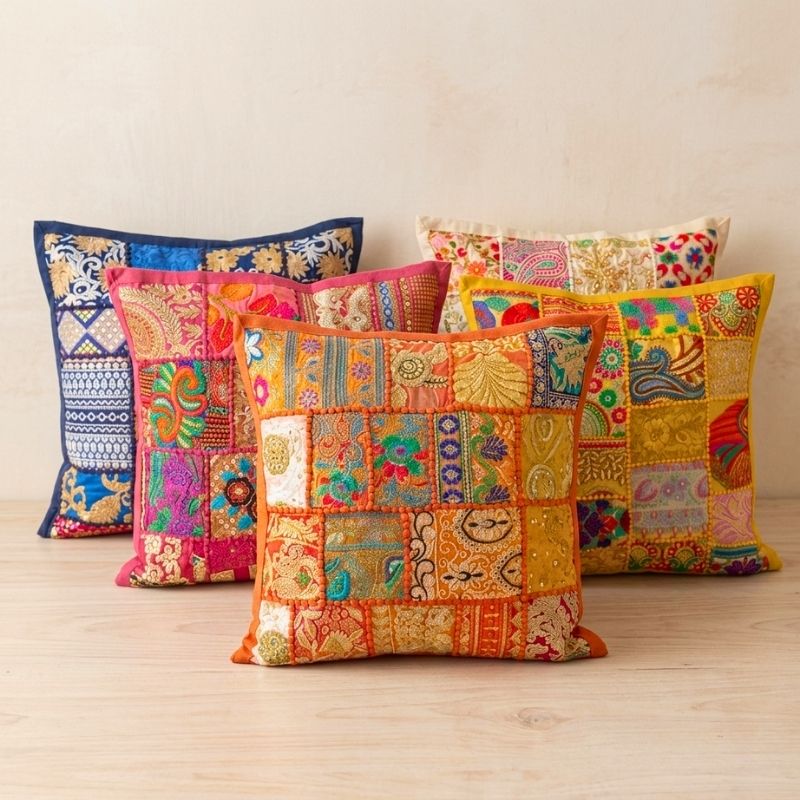 Assorted Patchwork Cushion Cover (Set of 5)