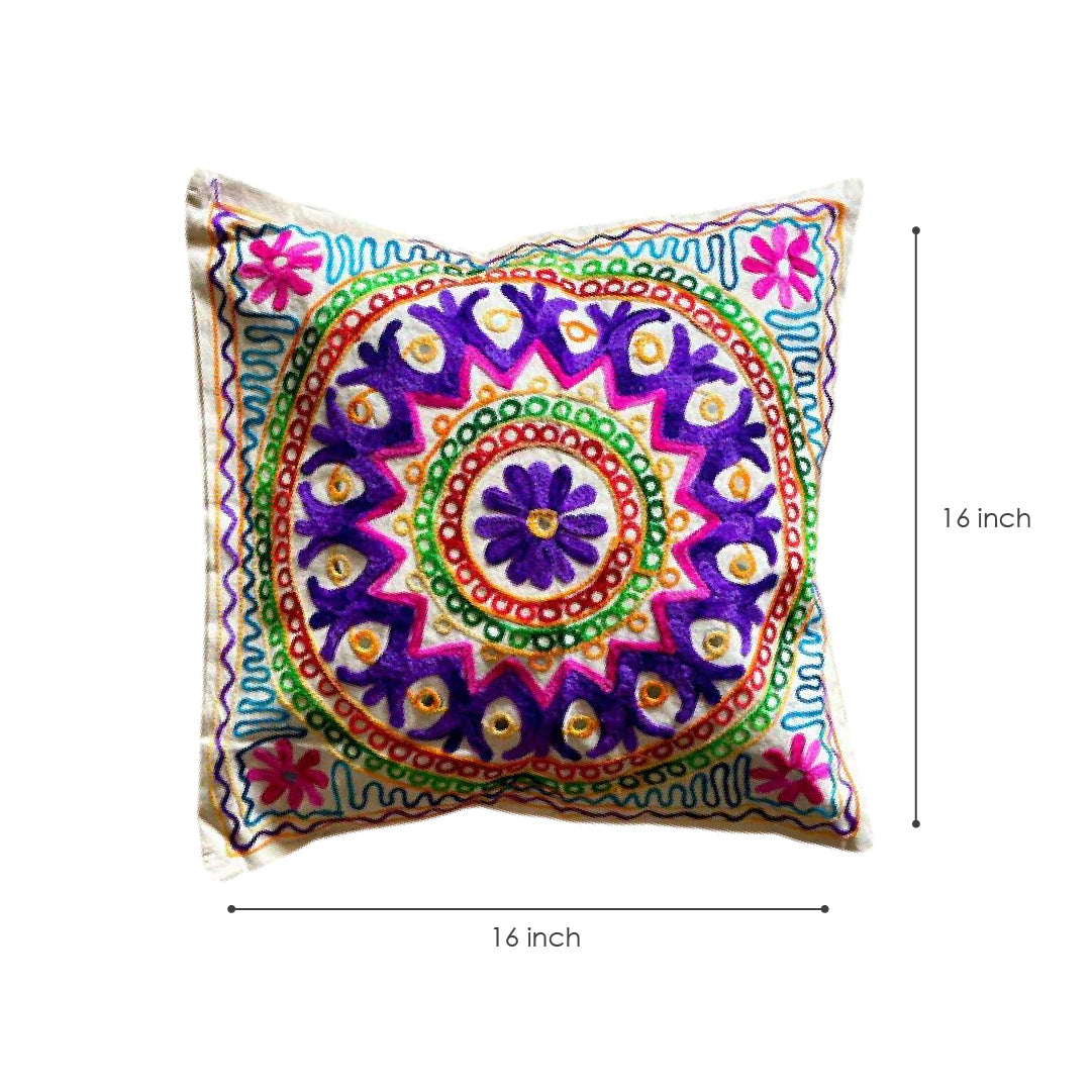 Mandala Aari Embroidery Cushion Cover (Set of 2)