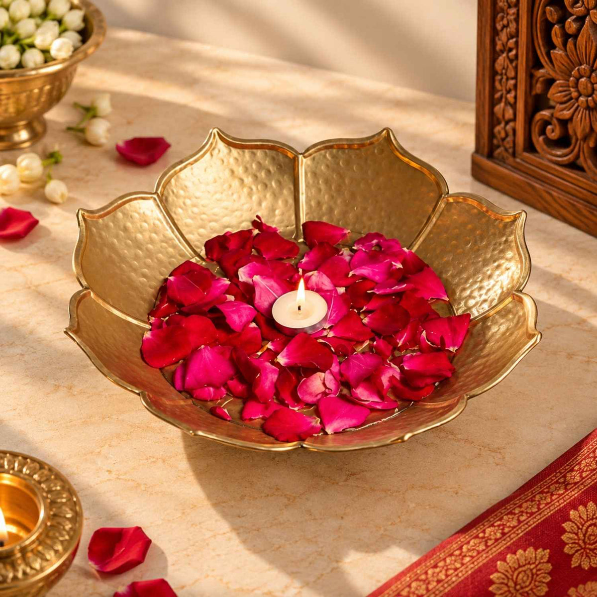 Lotus Bloom Urli (Set Of 2)