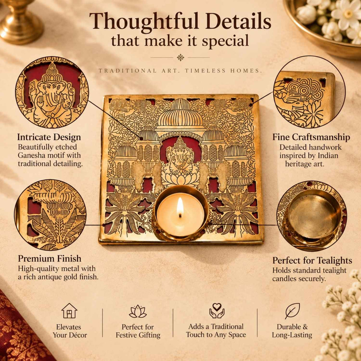Shri Ganesh Darbar Tealight Holder