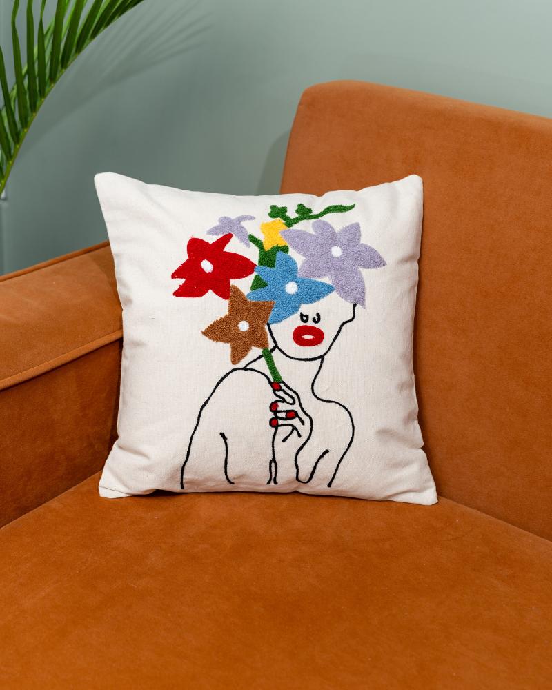 Atrangi Studio Fiorella Tufted Cushion Cover