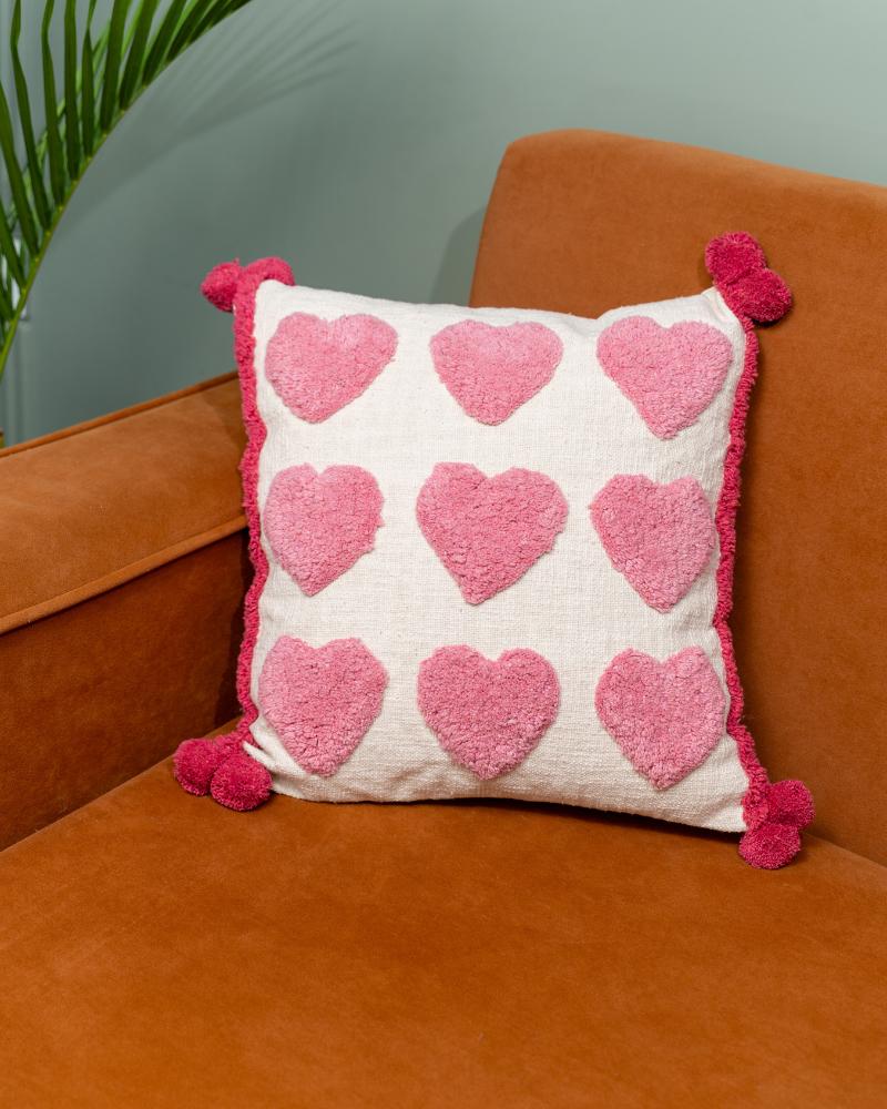 Atrangi Studio Heartfelt Tufted Cushion Cover
