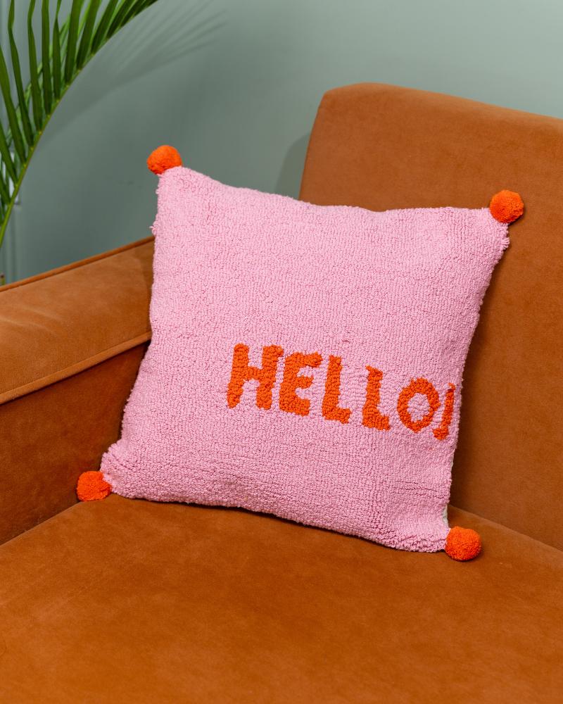 Atrangi Studio Say Hello! Tufted Cushion Cover