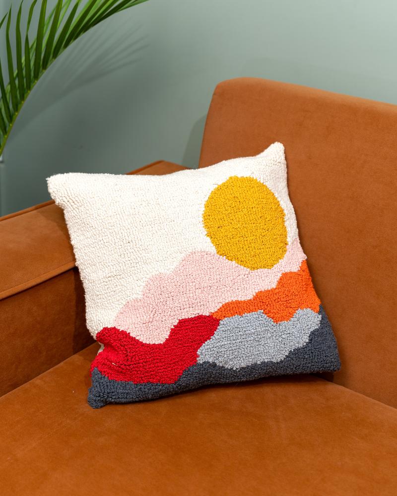 Atrangi Studio Golden View Tufted Cushion Cover