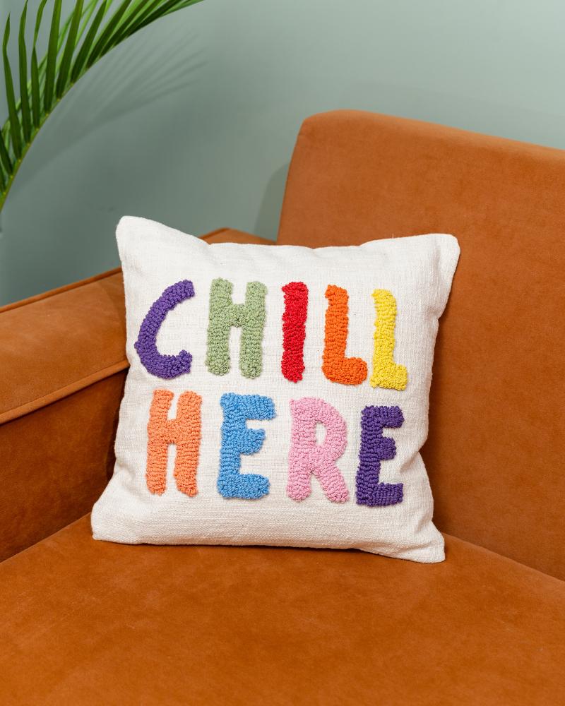 Atrangi Studio Chill Here Tufted Cushion Cover
