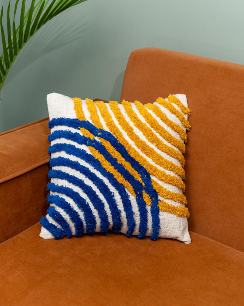 Atrangi Studio Seashore Tufted Cushion Cover