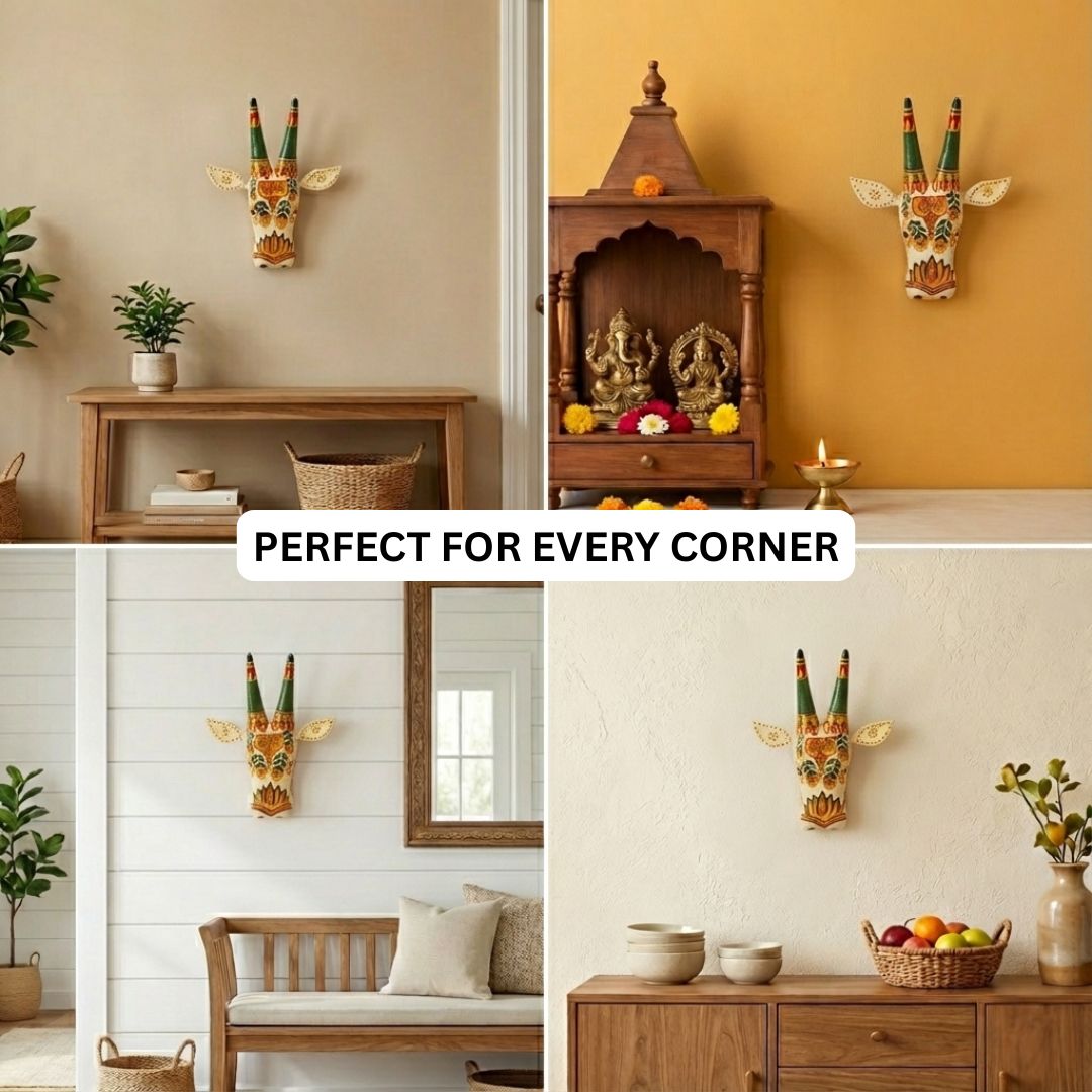 Ivory Cow Wall Decor Handpainted