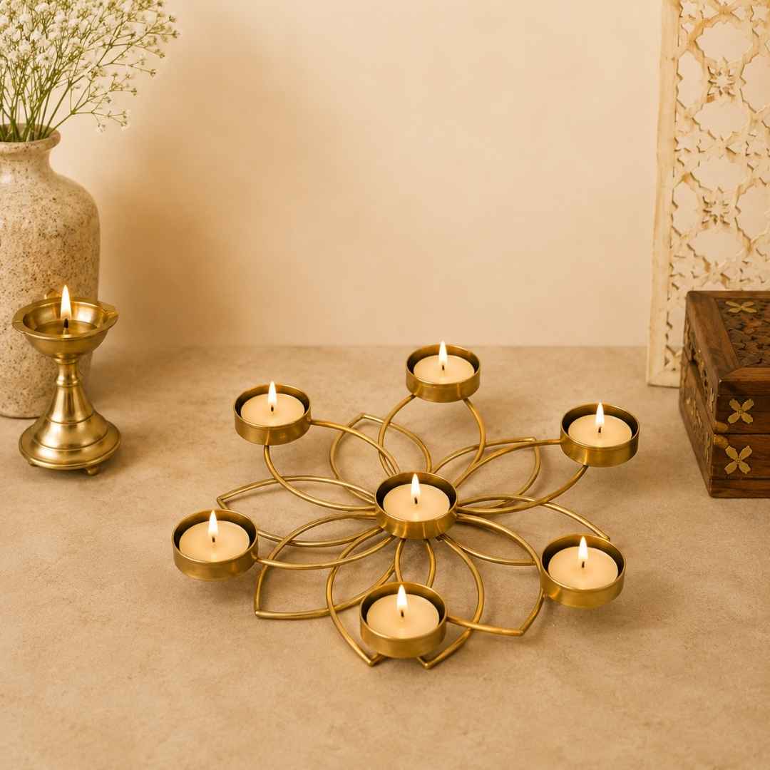 Lotus Iron Tealight Holder