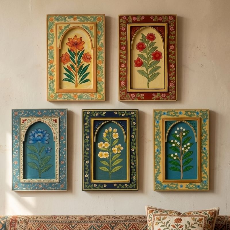 Floral Edit Set of 5 Wall Frames (18 x12 inch)