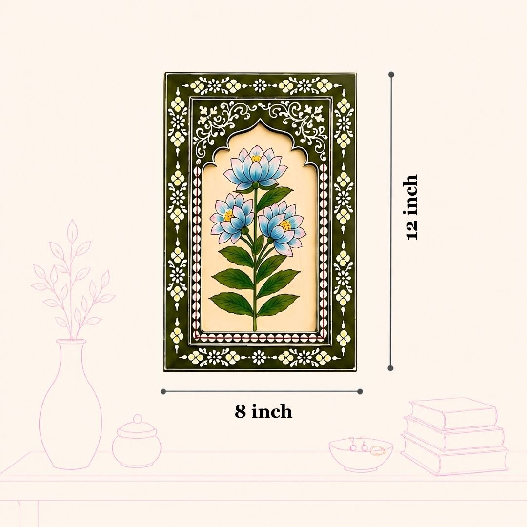 Olive Bloom Handpainted Wooden Wall Frames (Set Of 3) (12x8 inch)