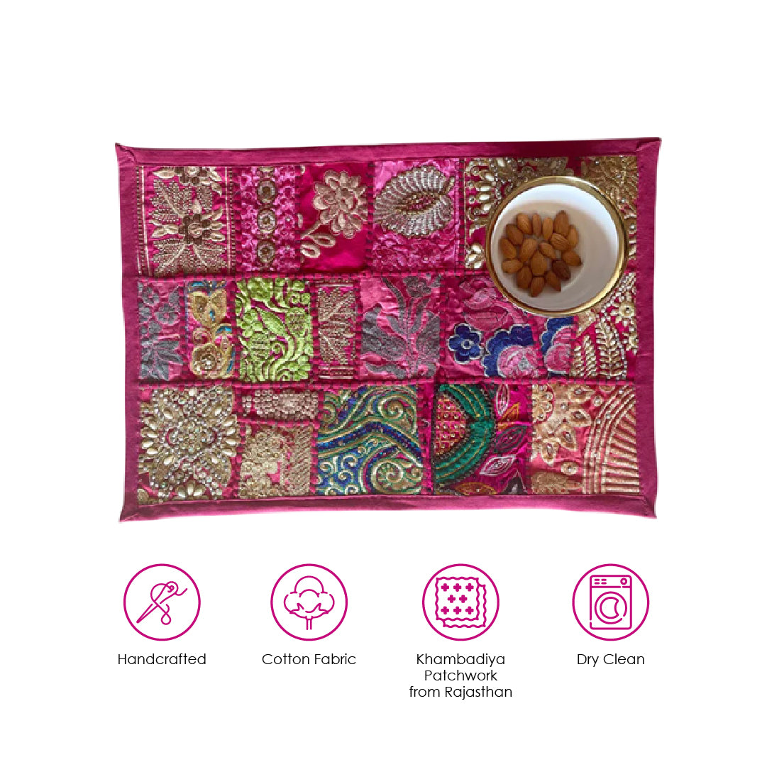 Pink Patchwork Table Mats (Set of 2)