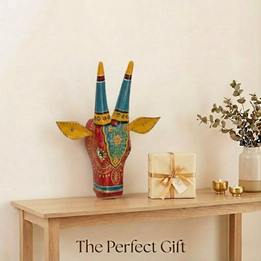 Red Cow Wall Decor Handpainted
