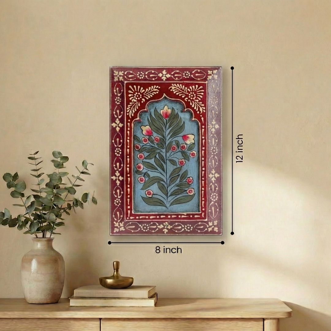Red Handpainted Wooden Wall Frame (12x8 inch)
