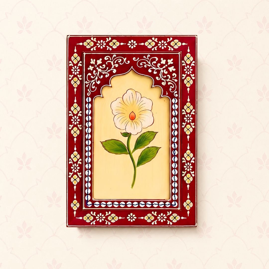 Ruby Bloom Handpainted Wooden Wall Frames (Set Of 3) (12x8 inch)