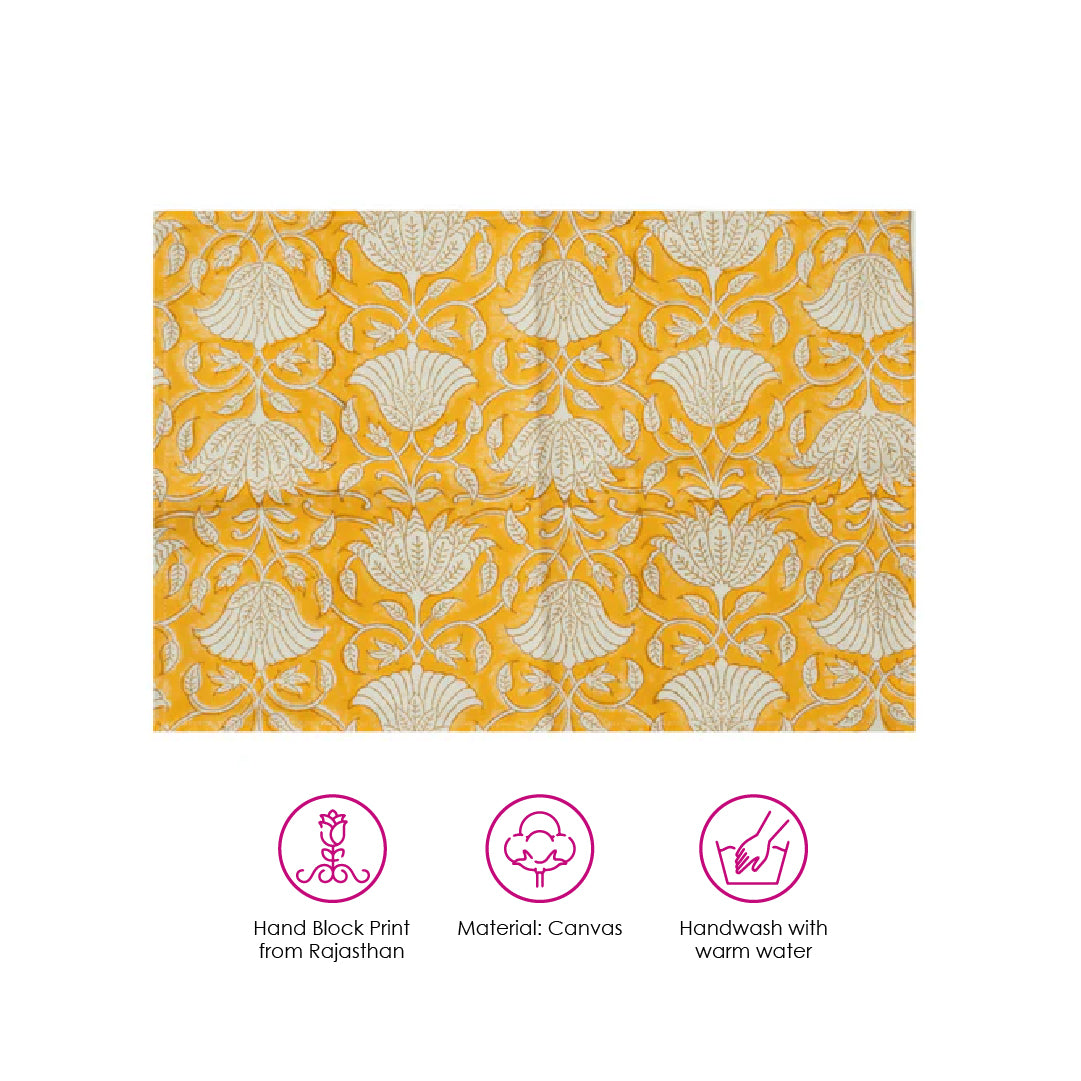 Saffron Block Print Table Mat (Set of 2)