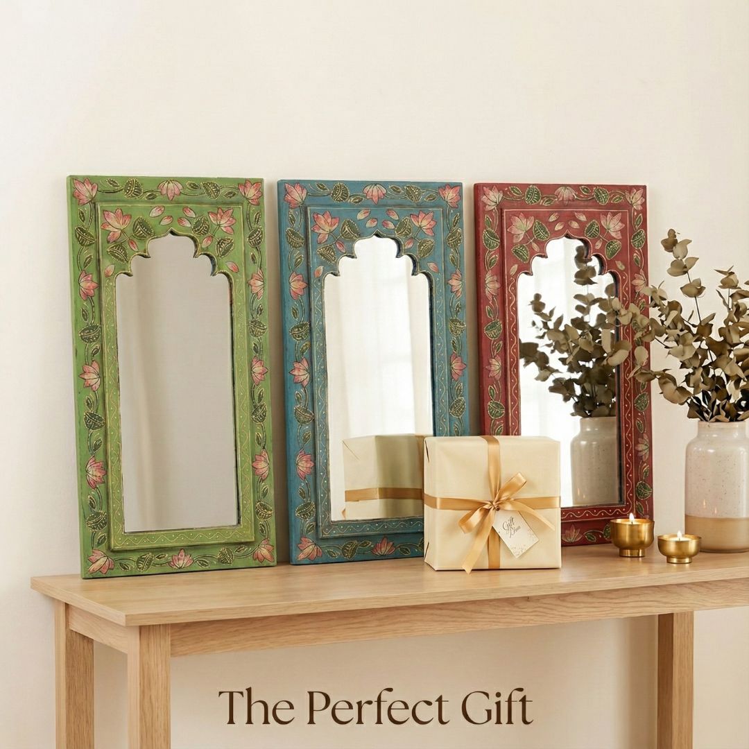 Set of 3 Wooden Mirrors
