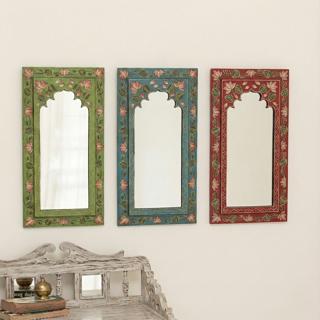 Set of 3 Wooden Mirrors