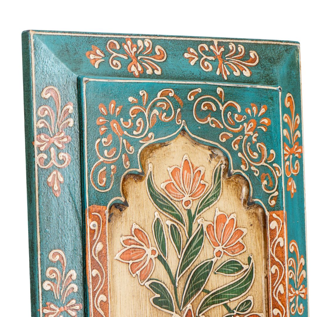 Turquoise Handpainted Wooden Wall Frame