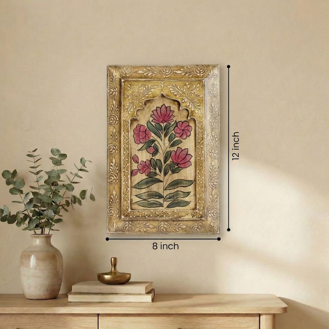 Yellow Handpainted Wooden Wall Frame (12x8 inch)