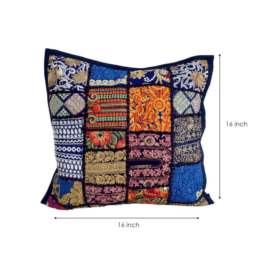 Blue Patchwork Cushion Cover (Set of 2)