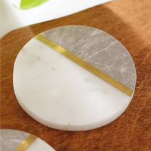 Load image into Gallery viewer, Atrangi Grey White Marble Coaster (Set Of 2)
