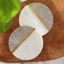 Load image into Gallery viewer, Atrangi Grey White Marble Coaster (Set Of 2)
