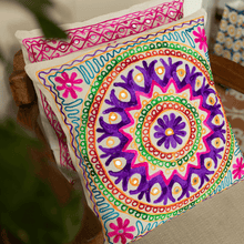 Load image into Gallery viewer, Mandala Aari Embroidery Cushion Cover
