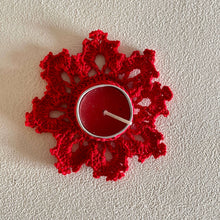 Load image into Gallery viewer, Atrangi Studio Christmas Snowflake Candle Holder - Red
