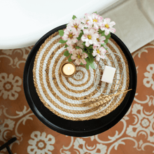Load image into Gallery viewer, White Spiral Jute Placemat
