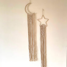 Load image into Gallery viewer, Macrame Star &amp; Moon Dreamcatcher Wall Hanging Set
