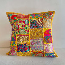 Load image into Gallery viewer, Yellow Patchwork Cushion Cover
