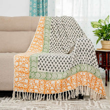 Load image into Gallery viewer, Atrangi Studio Tisva Block Print Sofa Throw
